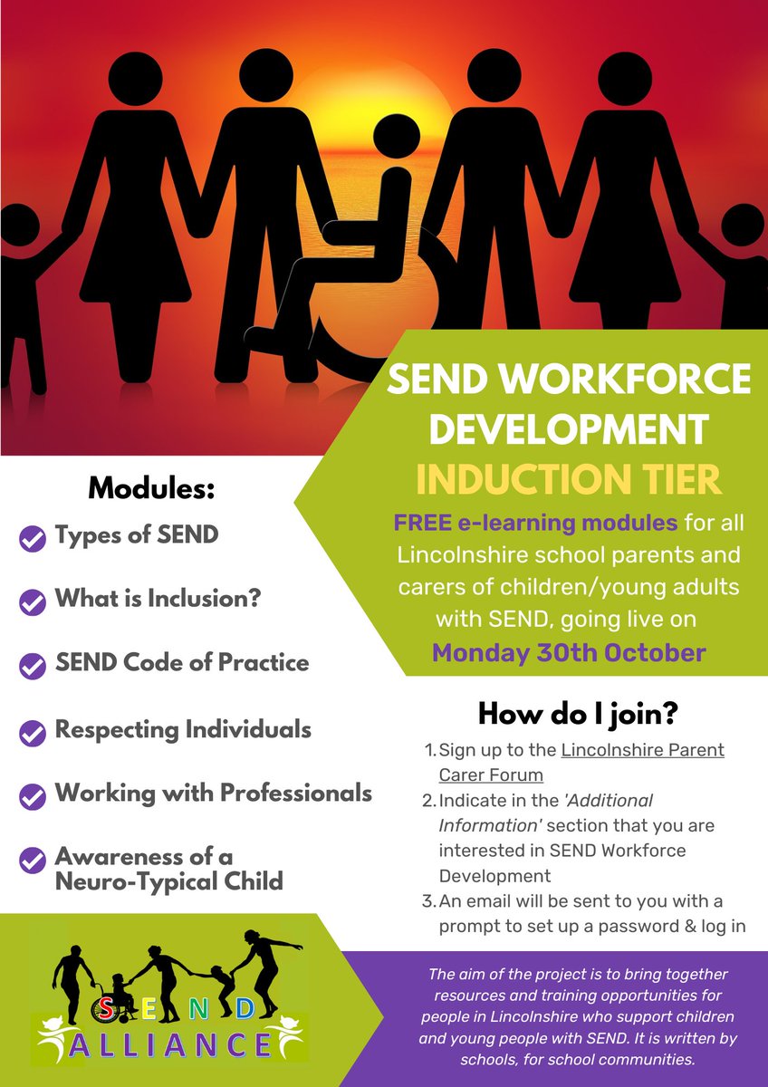 SEND Workforce Development (@sendworkforce) on Twitter photo ๐พ๐๐ก๐ก๐๐ฃ๐ ๐๐๐ฃ๐๐ค๐ก๐ฃ๐จ๐๐๐ง๐ ๐ฅ๐๐ง๐๐ฃ๐ฉ๐จ ๐๐ฃ๐ ๐๐๐ง๐๐ง๐จ
If your child/young person has #SEND and is of school age, you will be able to access the Induction Tier after half-term!
Registration is free through this link: lincspcf.org.uk/P_Subscribe.php
#lincolnshire ๐พ๐๐ก๐ก๐๐ฃ๐ ๐๐๐ฃ๐๐ค๐ก๐ฃ๐จ๐๐๐ง๐ ๐ฅ๐๐ง๐๐ฃ๐ฉ๐จ ๐๐ฃ๐ ๐๐๐ง๐๐ง๐จ
If your child/young person has #SEND and is of school age, you will be able to access the Induction Tier after half-term!
Registration is free through this link: lincspcf.org.uk/P_Subscribe.php
#lincolnshire