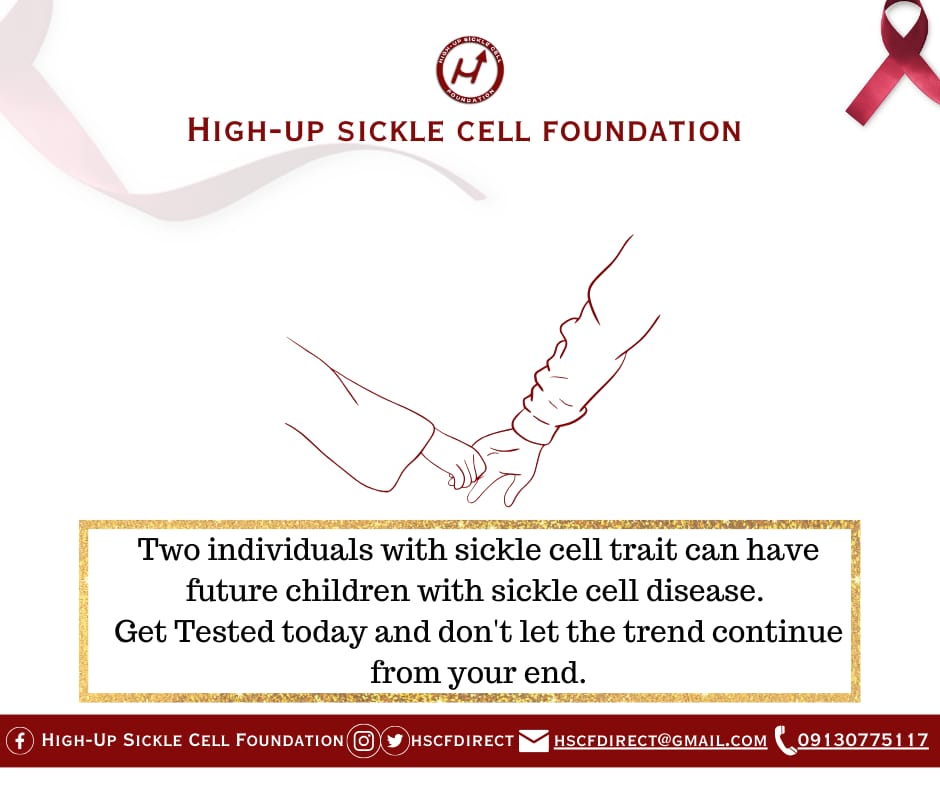 #Let's break the cycle together.
#HSCF
#Sicklecellawarenessmonth
#Sickletember
#Knowyourgenotype
#Stopstigmatization