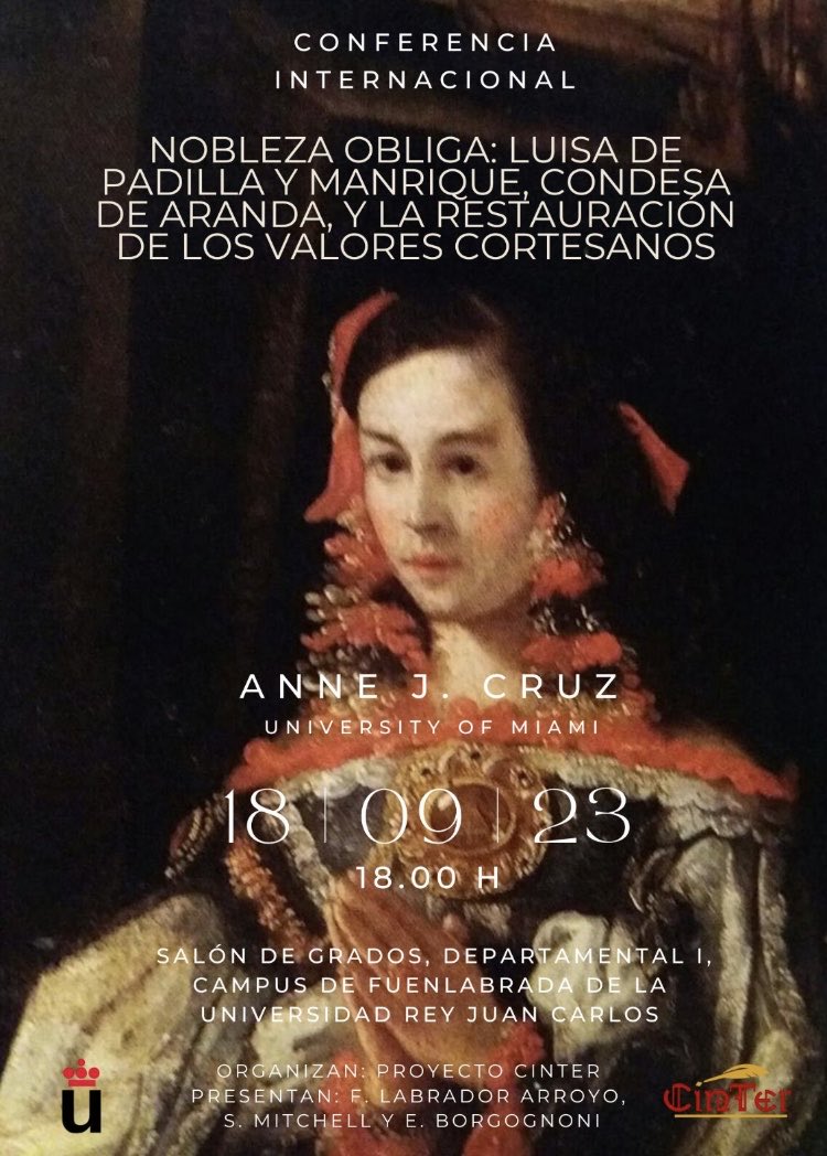 Los invitamos a la conferencia de Anne Cruz en la fah_urjc. El evento se celebrará el 18/09/2023 a las 18.00 en el Campus de Fuenlabrada 📣eventos.urjc.es/102770/detail/…