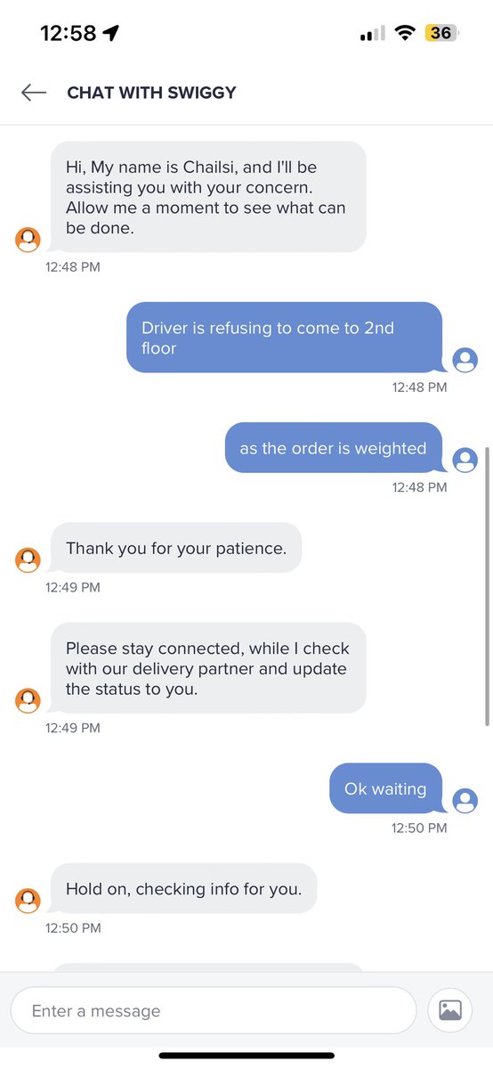 Puneetsinghweb's tweet photo. @SwiggyCares @SwiggyInstamart Extremely disappointing service from your end. Your driver refused to come to 2nd floor as he thought the weight is too high and cancelled the order. He carried the parcel in a cloth instead of a swiggy bag. Wasted 1 hour of mine. Horrible support. https://t.co/Rl9unO60mr