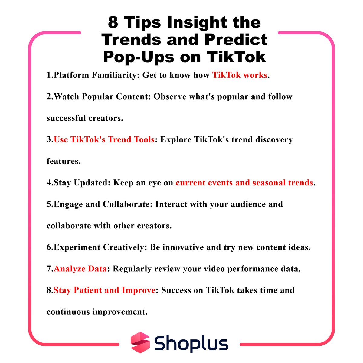ShoplusOfficial's tweet photo. 📷learn these tips and stay ahead of the game #tipsforsuccess #tiktokviral #WinningStrategies #trendingproducts https://t.co/CPY6mpDPm8