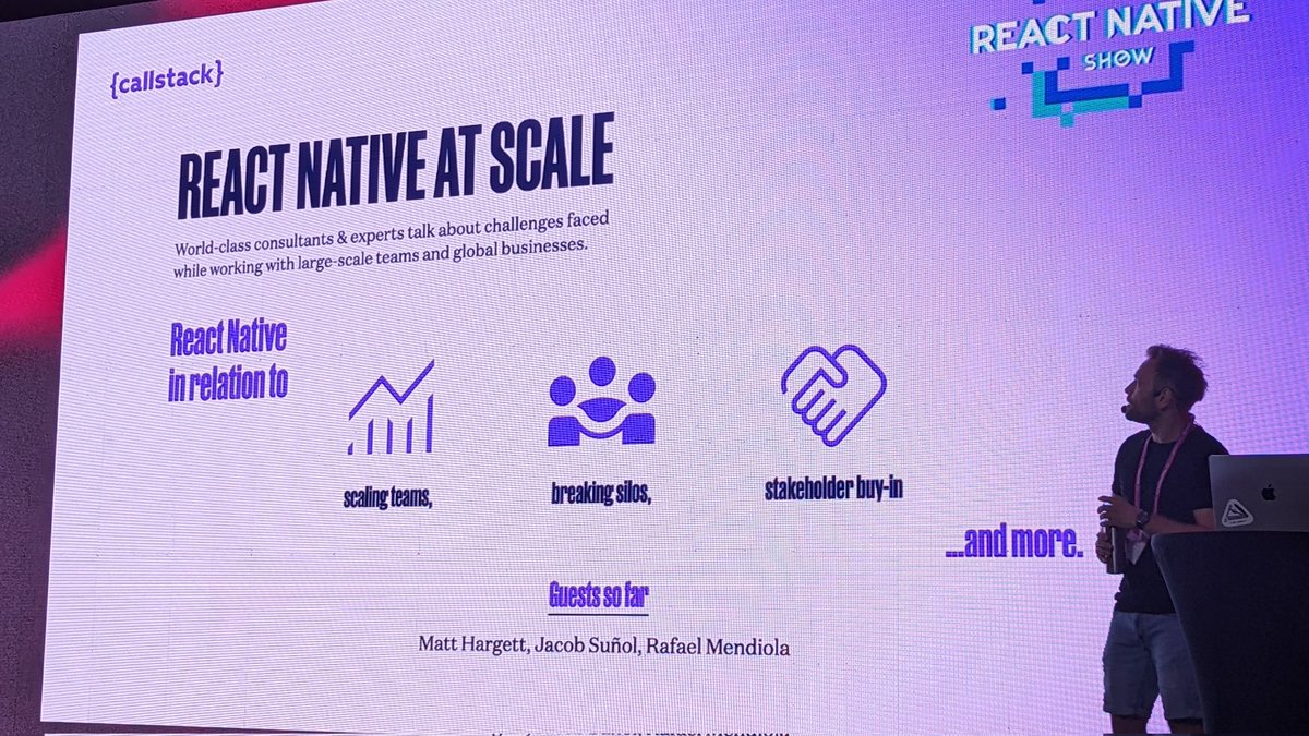 Oh hey I made it to a slide at 🥰 #reactnativeeu #rneu2023