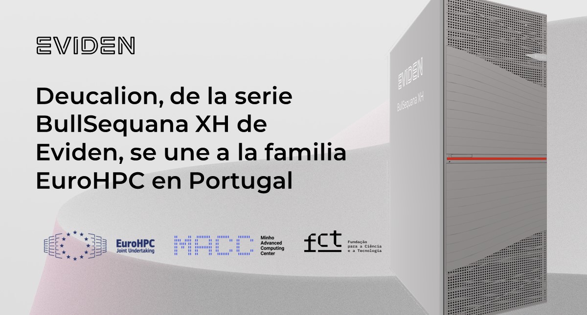 Eviden_espana's tweet photo. Bienvenido #DEUCALION! El supercomputador de @EuroHPC_JU que estará alojado en Centro de Computación Avanzada Minho @MINHOACC de Portugal. Nuestro trabajo con el #EuroHPC, el @FCT_PT portugués y MACC fortalece la excelencia y la soberanía tecnológica europea. 💪🌐💻 #BullSequana https://t.co/vK4za6ZQtR