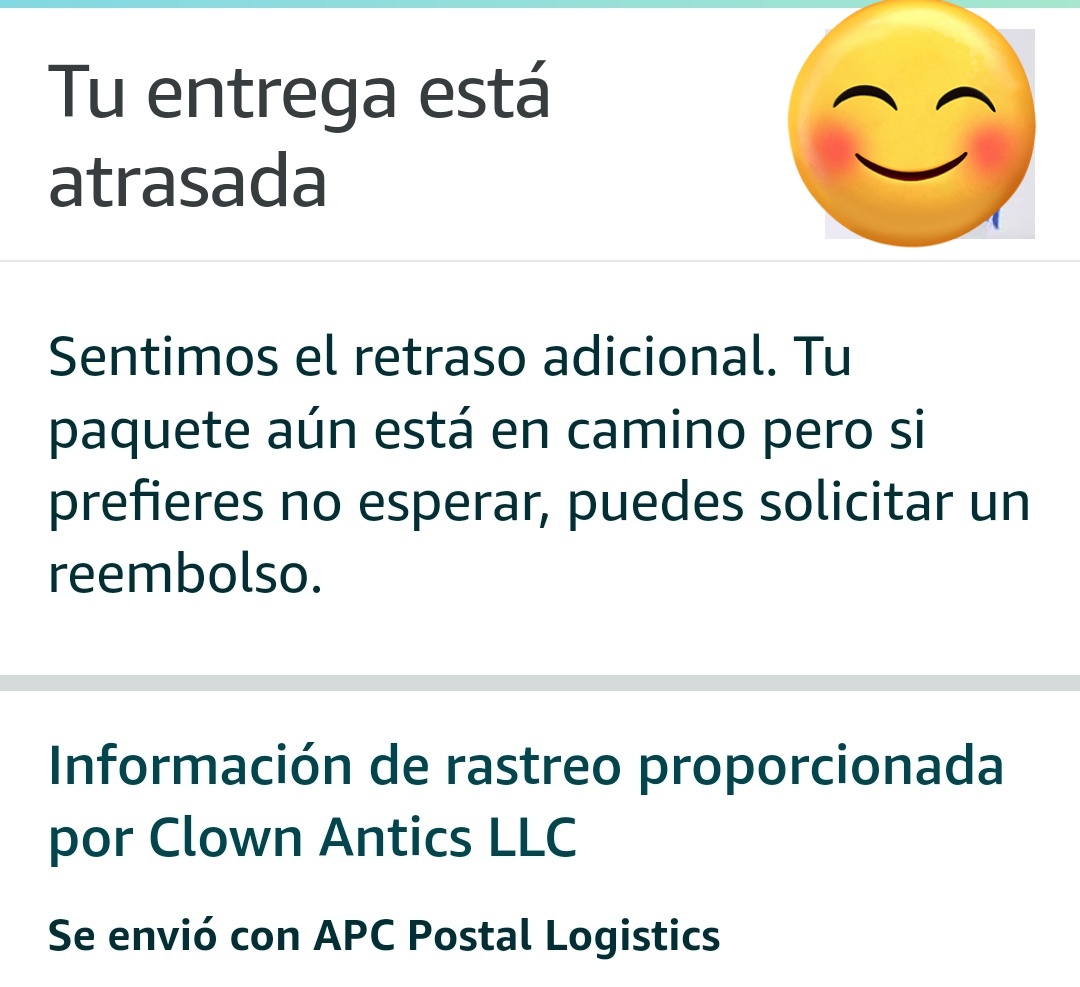 SandwichClown's tweet photo. @amazonmex @AmazonHelp TU PÉSIMO SERVICIO, jamás se me notificó de la llegada de mi paquete, mucho menos de poderlo recoger en una oficina y ahora el paquete que esperé por más de un mes ya va de vuelta al remitente. https://t.co/QTmKR5lbXh