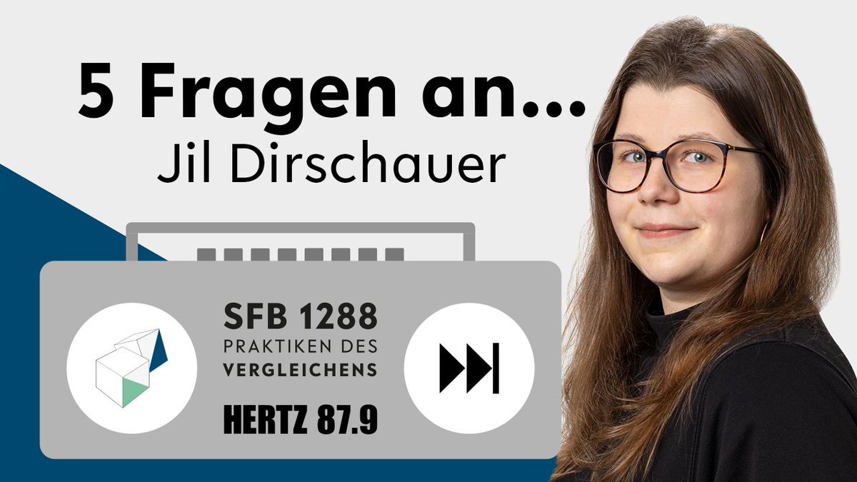 sfb_comparing's tweet photo. 📻 Ein neues #YouTube-Video ist erschienen: #SFB1288-Mitglied @JilDirschauer beantwortet 5 Fragen in unserem #Radioformat "SFB 1288 auf Hertz 87,9" @Hertz879. 
@dfg_public @unibielefeld #Vergleichspraktiken
➡️ Zum Video "5 Fragen an... Jil Dirschauer": https://t.co/BlRNr0ueyO https://t.co/SumYQLd11l