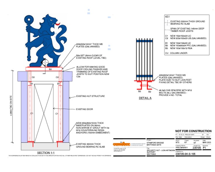 Seems that Chelsea have put in a planning application for the erection of two Lion Rampant sculptures located at the Stamford and Britannia entrances