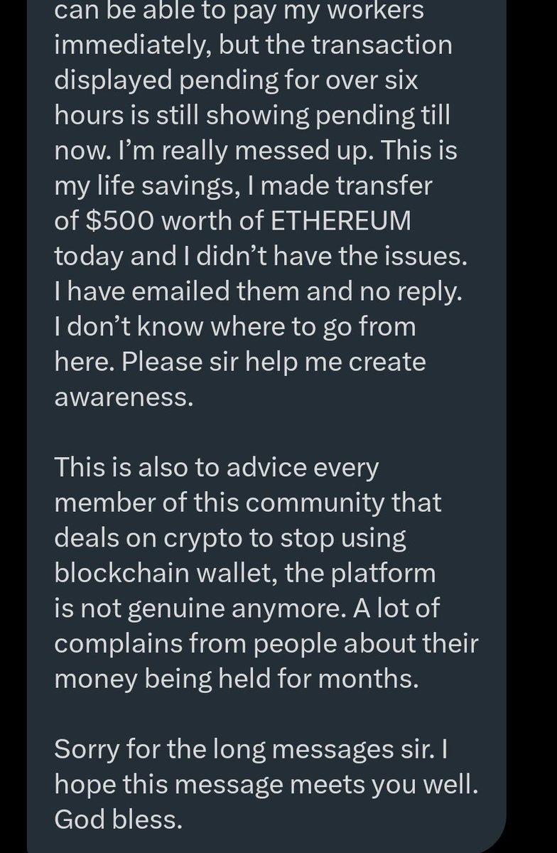 He got his funds. Thank you 🙏.