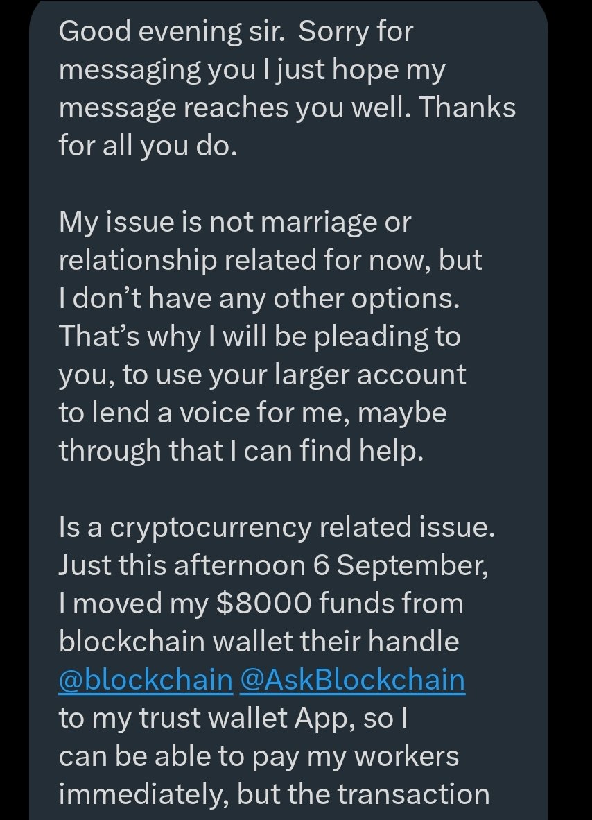 He got his funds. Thank you 🙏.