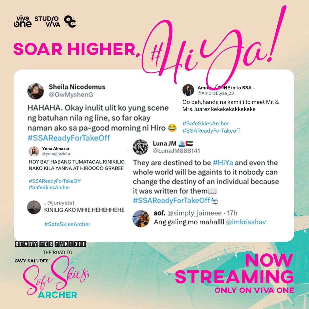 VivaOnePH's tweet photo. IT'S GIVING β¨
Abot langit ang kilig at excitement sa special episode ng Safe Skies, Archer!
Fasten your seatbelts because we'll take you higher this October!
'Ready For Takeoff: The Road to Safe Skies, Archer' now streaming on Viva One! https://t.co/J1yZC2jpPm
#VivaOne #SSA https://t.co/tixoezPrix