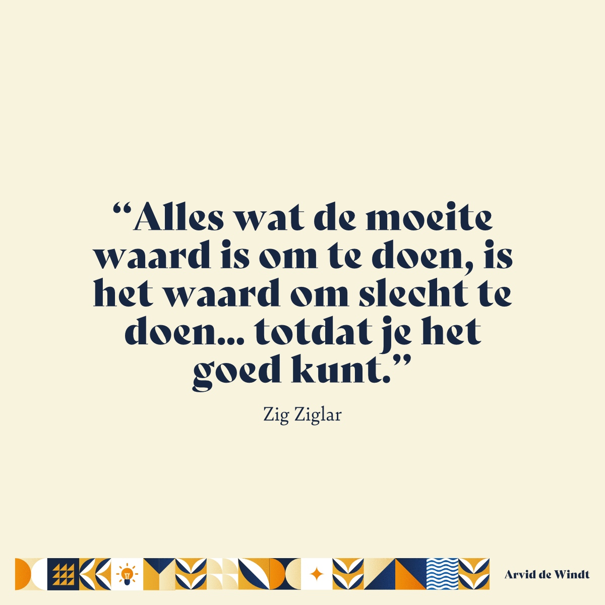 De perfecte manier om te zeggen: begin NU! Ja, je zult fouten maken, en nee, het is niet meteen perfect.

Elke fout brengt je dichter bij het goed kunnen doen.

#mindset #persoonlijkeontwikkeling #motivatie #geluk #zigziglar