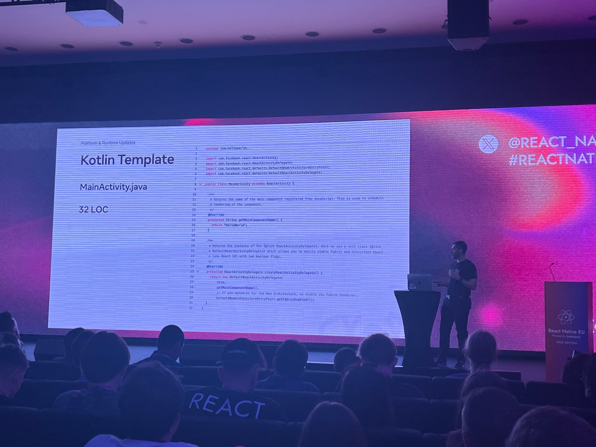mdj_dev's tweet image. Kotlin officially supported in #ReactNative template in 0.73! #ReactNativeEU