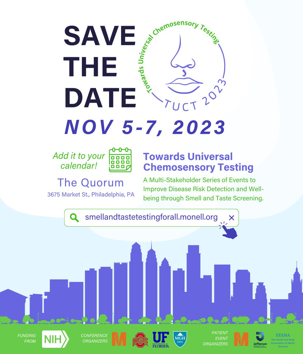 FifthSenseUK's tweet photo. #FifthSense Chief Executive and Founder, Duncan Boak, will be speaking at the 2023 Towards Universal Chemosensory Testing Conference in the US on the 7th of November.
Pre-register here, both in-person and virtual options available:https://t.co/a32sOUAINV
#tutc #smell #taste https://t.co/634RV0izo9