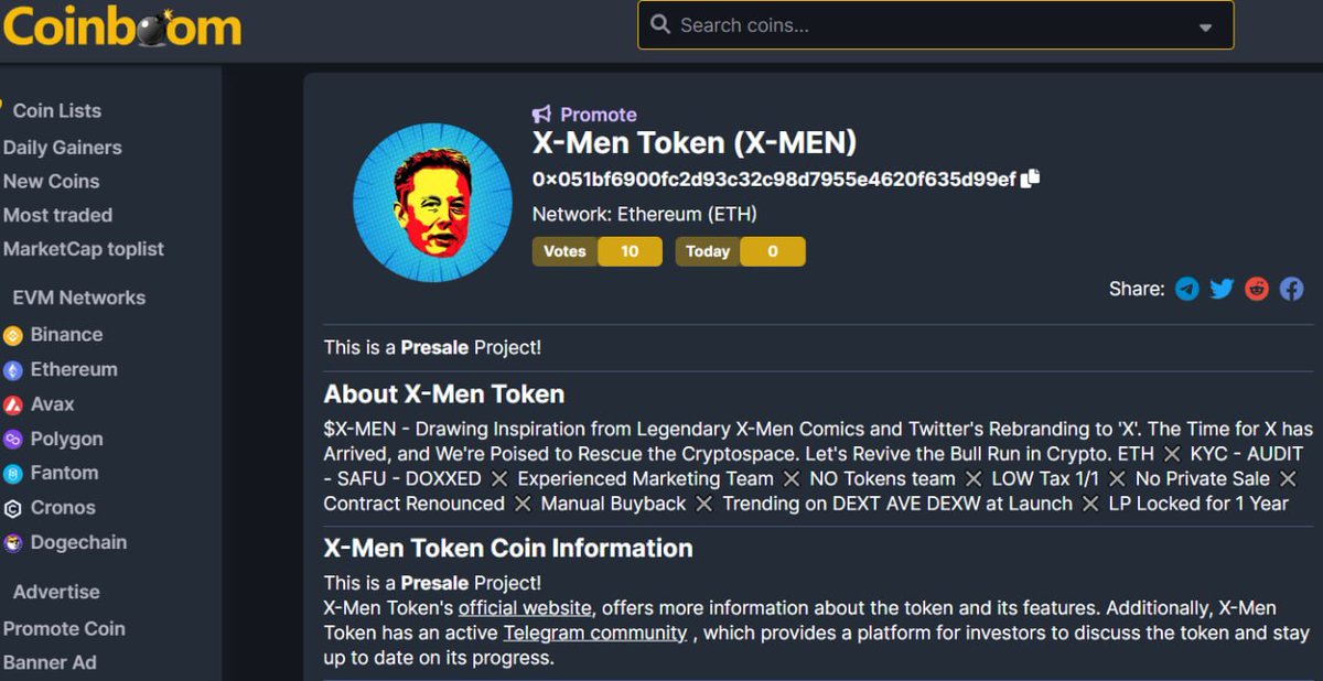 🔥 Vote for X-MEN on Coinboom! 🔥

Your votes will make $XMEN more visible to the Coinboom audience!

➡️ Leave your vote here: coinboom.net/coin/x-men-tok…