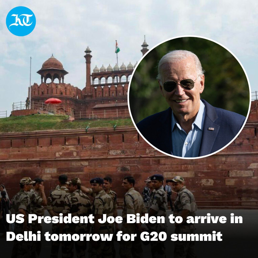 khaleejtimes's tweet photo. #US President #JoeBiden will arrive in New Delhi on Friday and is scheduled to hold a Prime Minister #NarendraModi, the White House informed. @JoeBiden #G20Delhi #G2Summit
https://t.co/HFuq6kjpFH https://t.co/WUaElRcZDQ