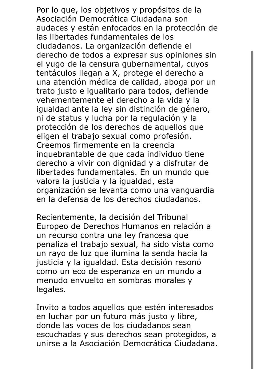 Hoy nace con mucho esfuerzo y trabajo <a href="/ADC_Espana/">Asociación por la Democracia y la Convivencia</a> con esperanza, fuerza, garra. Estaré con dos personas al frente <a href="/ricardomorado77/">Ricardo Morado</a> y <a href="/ademiguelanton/">Antonio de Miguel</a> dos personas con humildad, carisma, inteligencia y fuerza para luchar desde la ciudadanía por 🇪🇸 #asociacionciudadanademocratica
