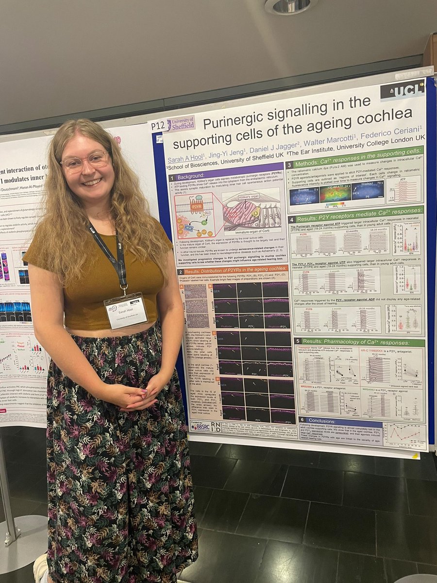 Just back from London are Ginny and Sarah who thoroughly enjoyed presenting their work at @ieb2023!

We hear Sarah was quite thrilled to meet fellow investigator of puringergic signalling, Dwight Bergles, from @HopkinsNeuro 😁