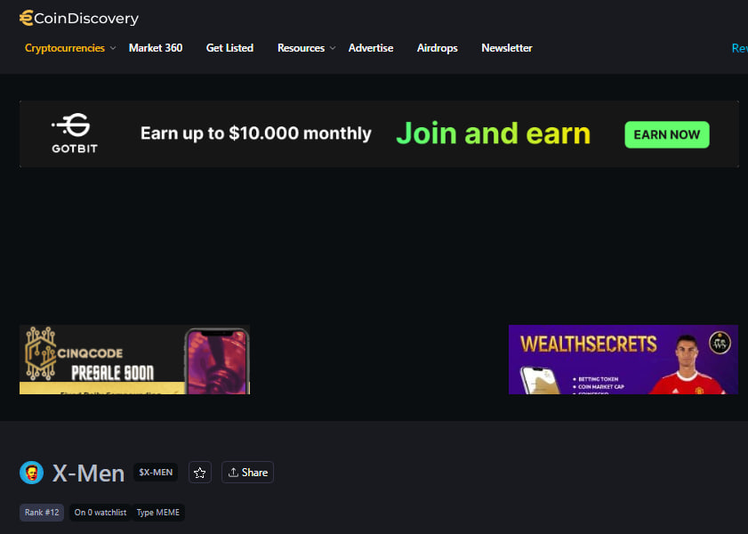 🙏 Looking forward to $XMEN on CoinDiscovery? Let's do it! 👏

Vote for $XMEN! You can vote here: coindiscovery.app/coin/x-men823/…