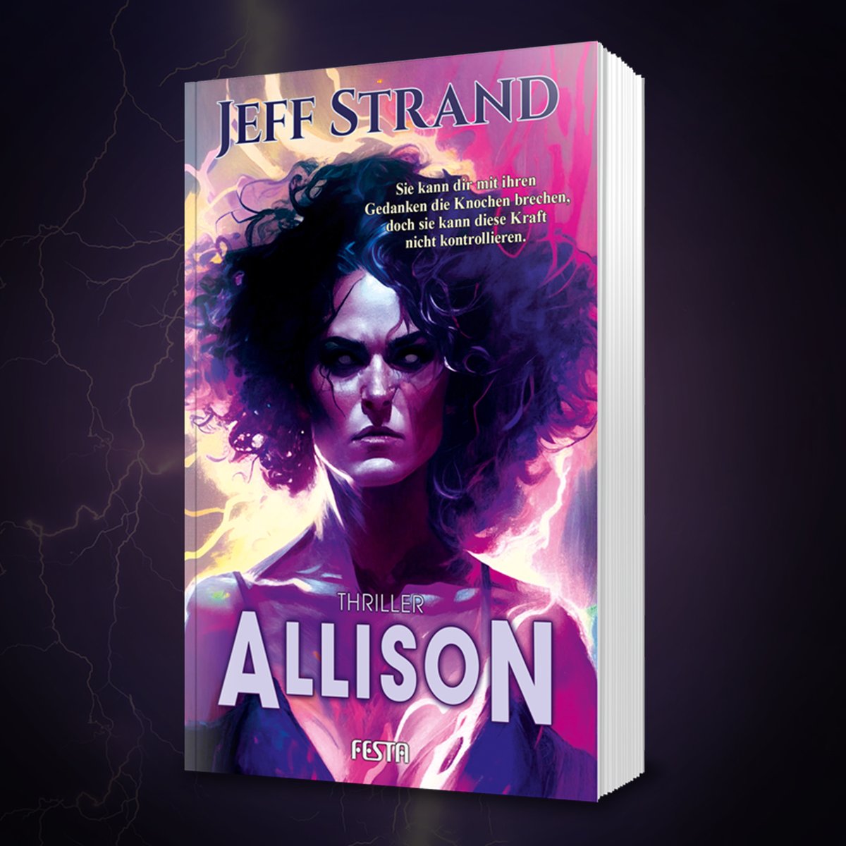 Coverrelease &amp; Neuankündigung: ALLISON von Jeff Strand

Sie kann dir mit ihren Gedanken die Knochen brechen, doch sie kann diese Kraft nicht kontrollieren.

Weitere Infos &amp; Vorbestellmöglichkeit 👉 festa-verlag.de/allison.html

 #JeffStrand