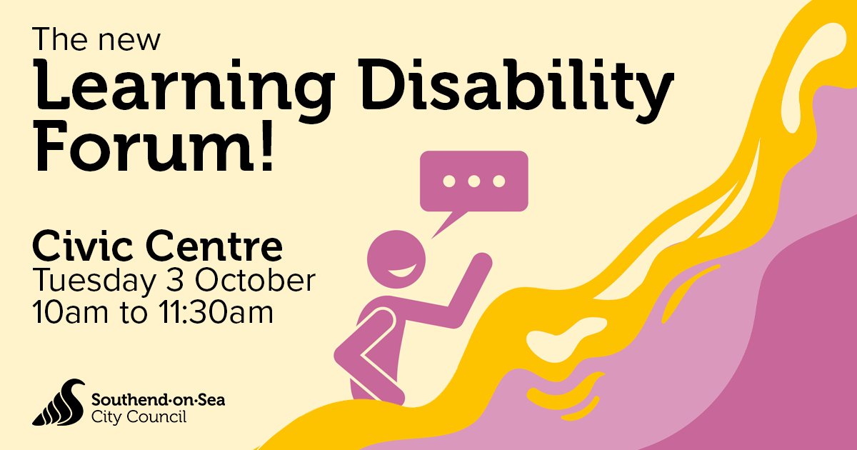 BATIAS's tweet image. If you have a learning disability and you live in Southend you are invited to join the Learning Disability Forum on Tuesday 3 October
10am to 11.30am at the Civic Offices.
Contact Lucie for more information by calling 01702 534077 or emailing LucieBabbington@southend.gov.uk