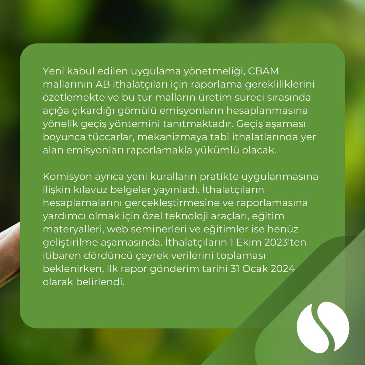 Avrupa Komisyonu, CBAM Düzenlemelerini Kabul Etti

Avrupa Komisyonu; 1 Ekim’de başlaması ve 2025'in sonuna kadar sürmesi planlanan ve geçiş aşamasında olan Sınır Karbon Düzenleme Mekanizmasının (CBAM) uygulanmasına ilişkin düzenlemeleri kabul etti.