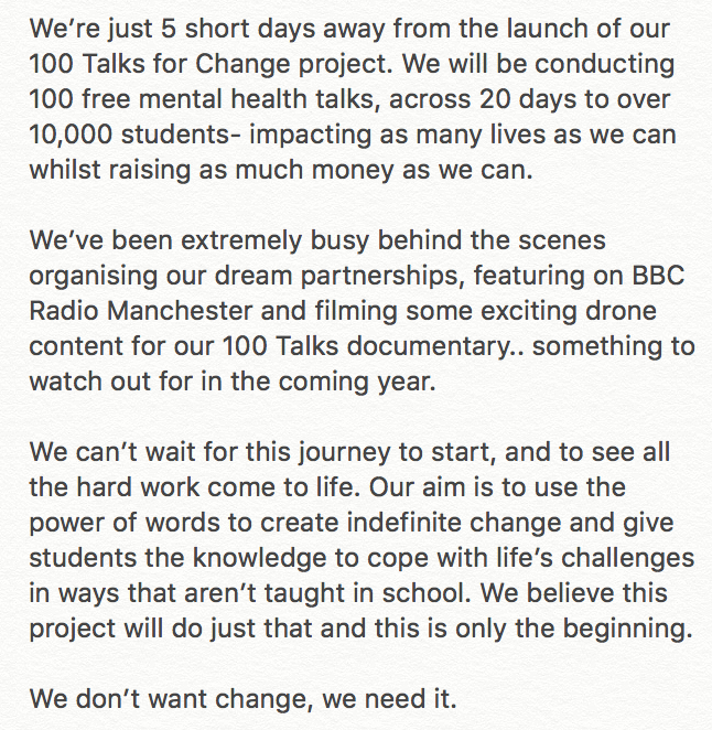 100 Talks For Change tweet media