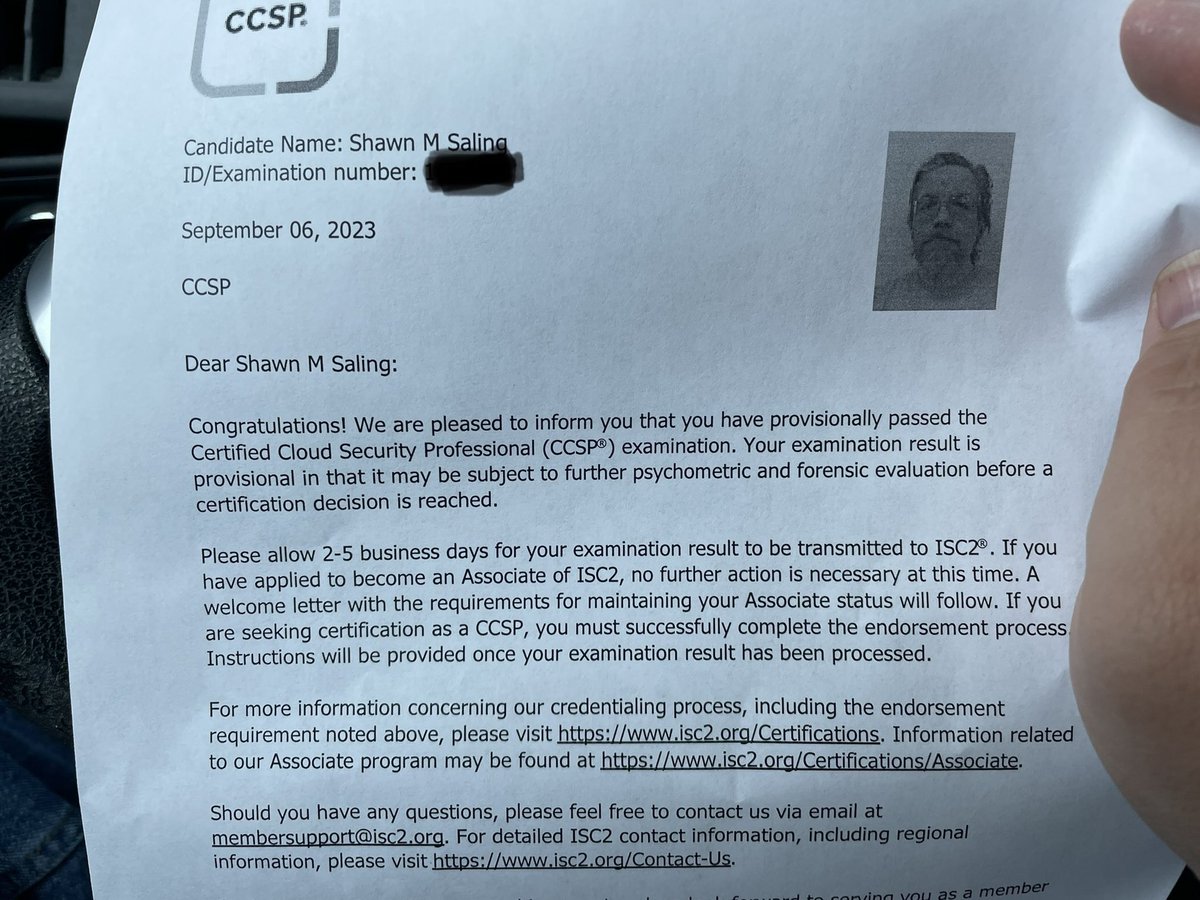 stonepost8's tweet image. CCSP exam in the books: