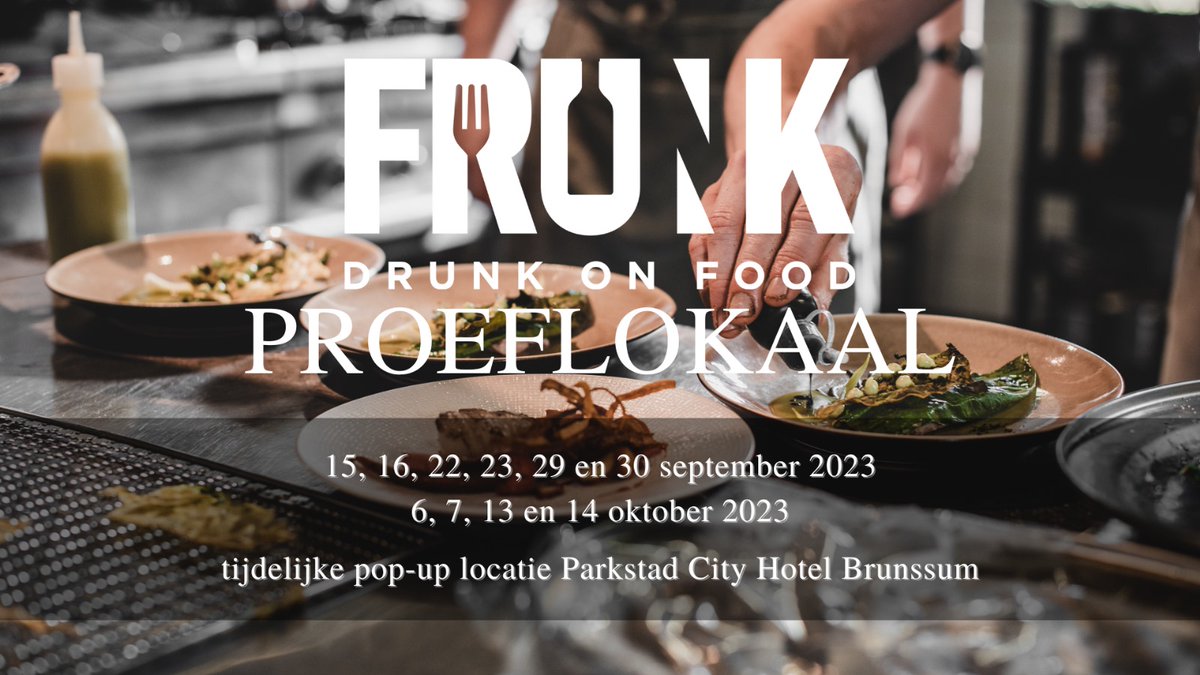 De komende maanden is FRUNK weer terug in Brunssum. Iedereen kan weer genieten van de culinaire hoogstandjes totdat het nieuwe restaurant in Simpelveld open gaat. Tegelijkertijd zal Niloc Pagen zijn kunstwerken exposeren en aanwezig zijn om iets meer over zijn werk te vertellen.