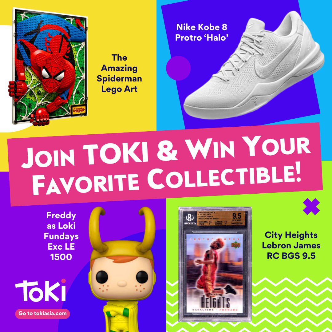 TokiPHL's tweet photo. Sign up for TOKI and win the collectible of your DREAMS✨

This September, we're hooking up one lucky winner with one of these awesome prizes!

To join the contest:
1. Go to https://t.co/auW1u7qhgE
2. Enter your email 
3. Done!

To enter, must be 18 or older in the Philippines https://t.co/2gEVGoDqZd