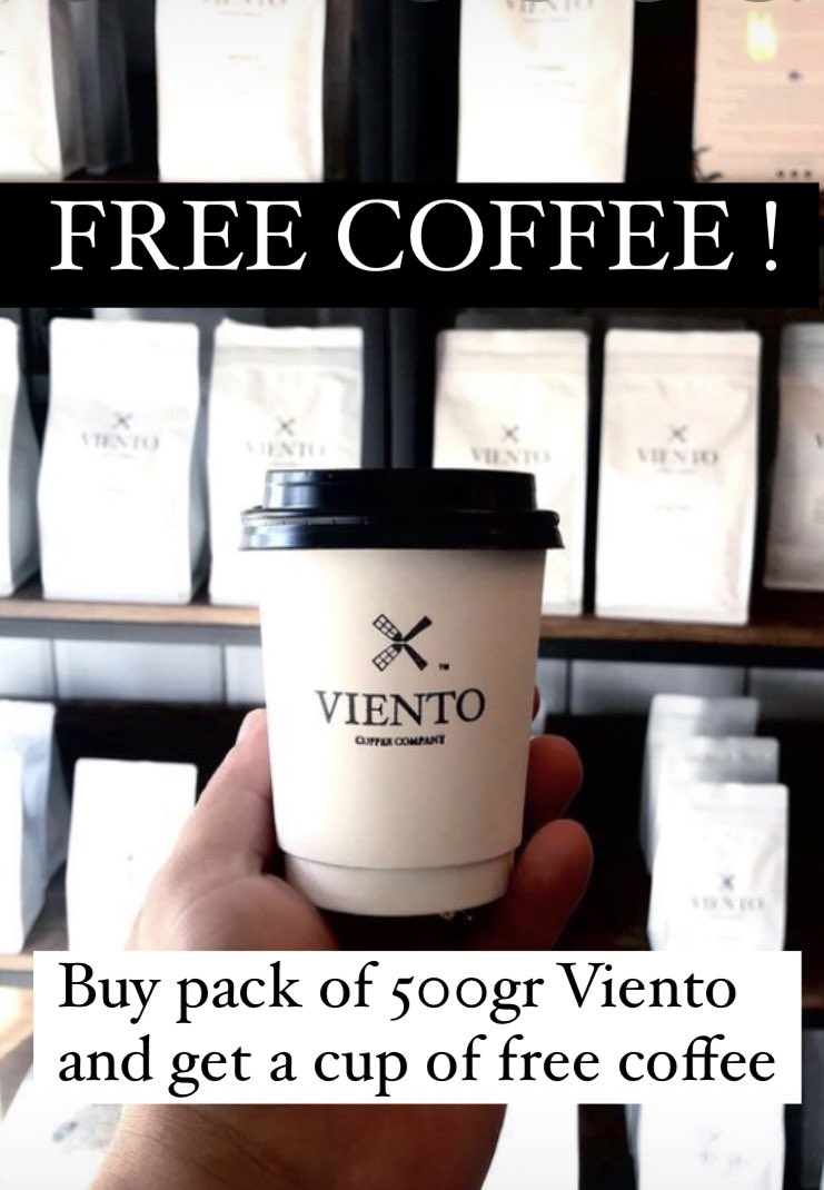 VientoCoffee's tweet photo. 🎉 Exclusive Offer Alert! 🎉

Indulge in the ultimate coffee experience this month! ☕️ Purchase 500 grams of our finest coffee beans and get a cup of freshly prepared coffee free!!!!
Offer valid until 01.10.2023 and only available in our stores not for online purchases. 
#free https://t.co/vGzee5wqM9