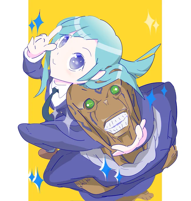 #呪術廻戦#アニメ好きと繋がりたい #絵描きフォロバ100 #イラスト #アニメ #art #illustration #フォロバメカ丸(声優:松岡禎丞)&amp;三輪霞(赤﨑千夏)メカみわ Wニッコリ絵何やら色恋の匂い?それしか目的のない恋愛漫画に比べ.バトルマンガにちょいと香る方が俄然アガる!野薔薇もやぁも気になるなー 