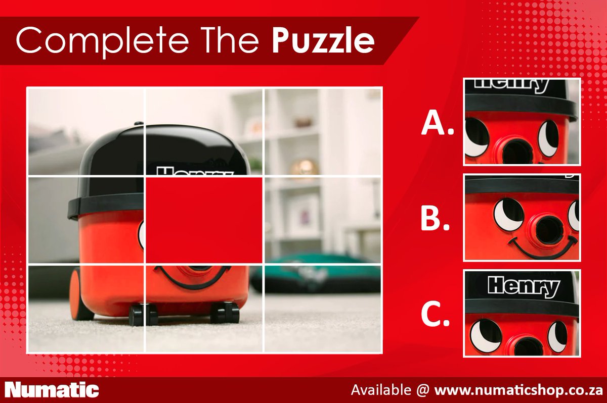 NumaticIntSA's tweet photo. #CleaningWithHenry #HenryCleansItAll #HomeHero #Henry #Cleaning #HomeCare #Puzzle #CompleteThePuzzle #Numatic #NumaticSA https://t.co/pgIo0z2QiC