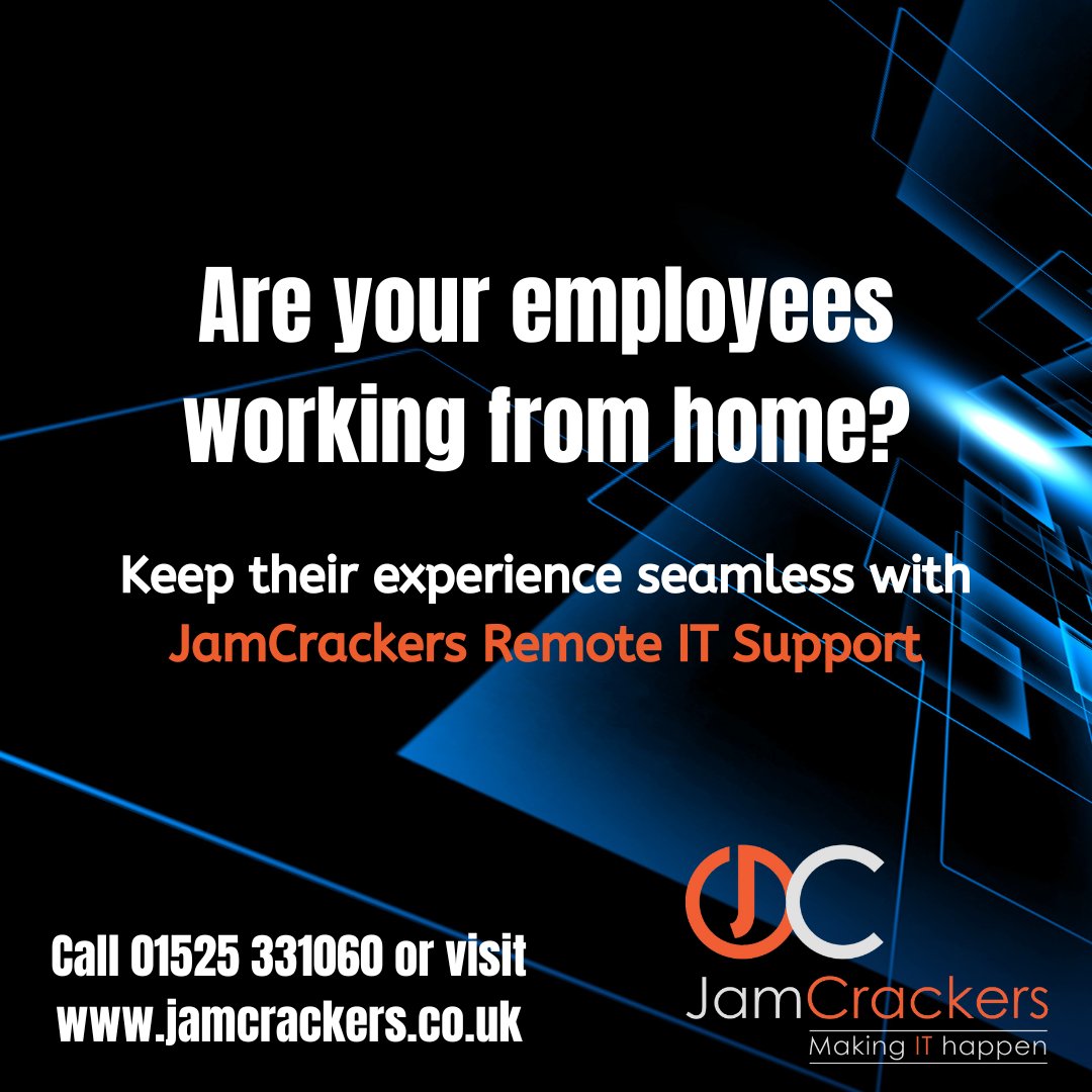 JamCrackersUK's tweet image. jamcrackers.co.uk/services/remot…

#remotework #remoteIT #remoteITsupport
