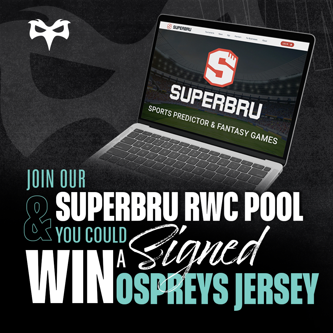 Today's the final chance to join our @Superbru Ospreys RWC predictor pool and stand a chance to WIN a signed Ospreys jersey 🖤 Predict results 🔮 Score points for accuracy 🎯 Climb the leaderboard 🪜 Join the #WorldCupPredictor Ospreys Fan league now ➡️ bit.ly/3Z4pGij