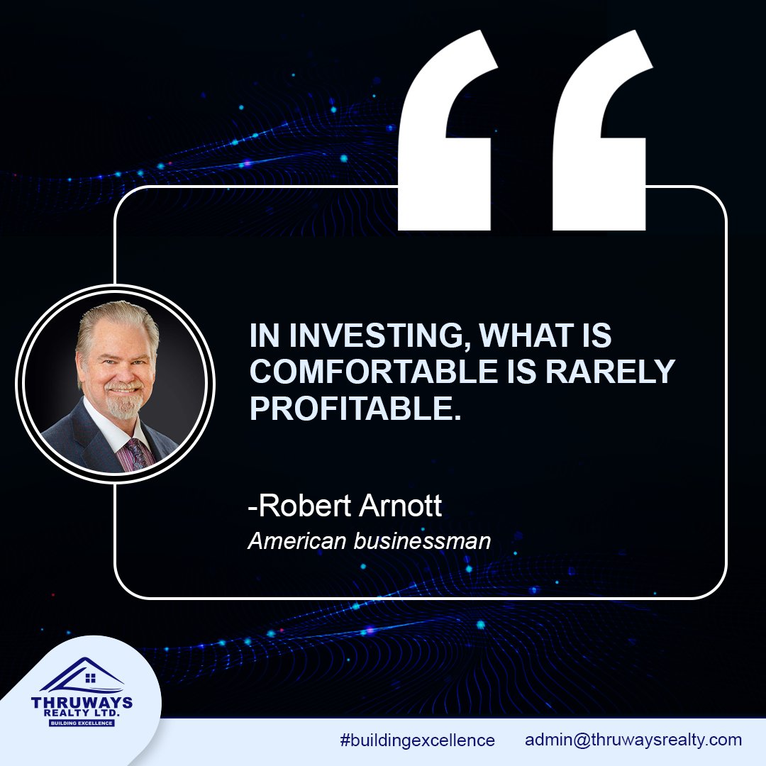 ThruwaysRealty's tweet photo. 💼🏡 Robert Arnott's wisdom reminds us that comfort zones seldom lead to success. Let's step into the realm of profitable investments this September. 🌄💫 #ProfitableInvestments #ThruwaysRealty #RealEstateWisdom #InvestForProfit https://t.co/03OmUwiNqr