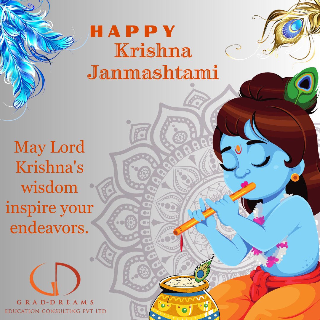 Grad_Dreams's tweet image. Fill your life with the melody of Krishna's flute. Happy Gokulashtami!

#gokulashtami #graddreams #studyabroad #krishna #krishnajanmashtami