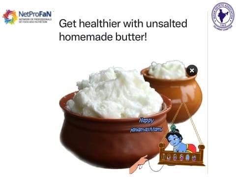ChapterIda's tweet photo. From the desk of your Nutri~Sakshar advisor for sehat &amp; swaad: 

White butter has a special molecular composition of saturated fat that helps retain ca, p, vit A, D, &amp; E, all of which help enhance your immune system.
It’s a great source of energy &amp; contains essential fatty acids. https://t.co/gXKwJnjwkD