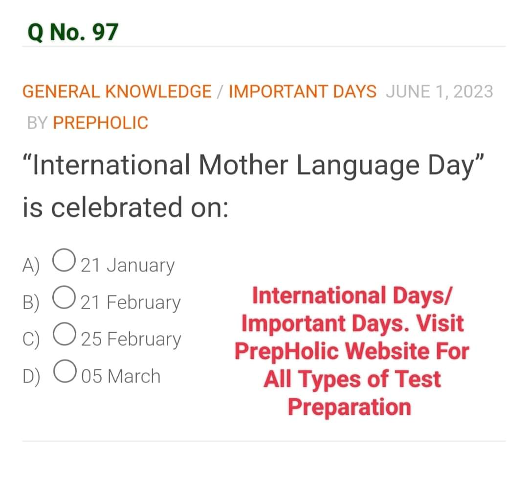 PrepHolic's tweet photo. International Mother language day is celebrated on:

#MotherLanguageDay  
#internationaldays https://t.co/UNxqij7QPg