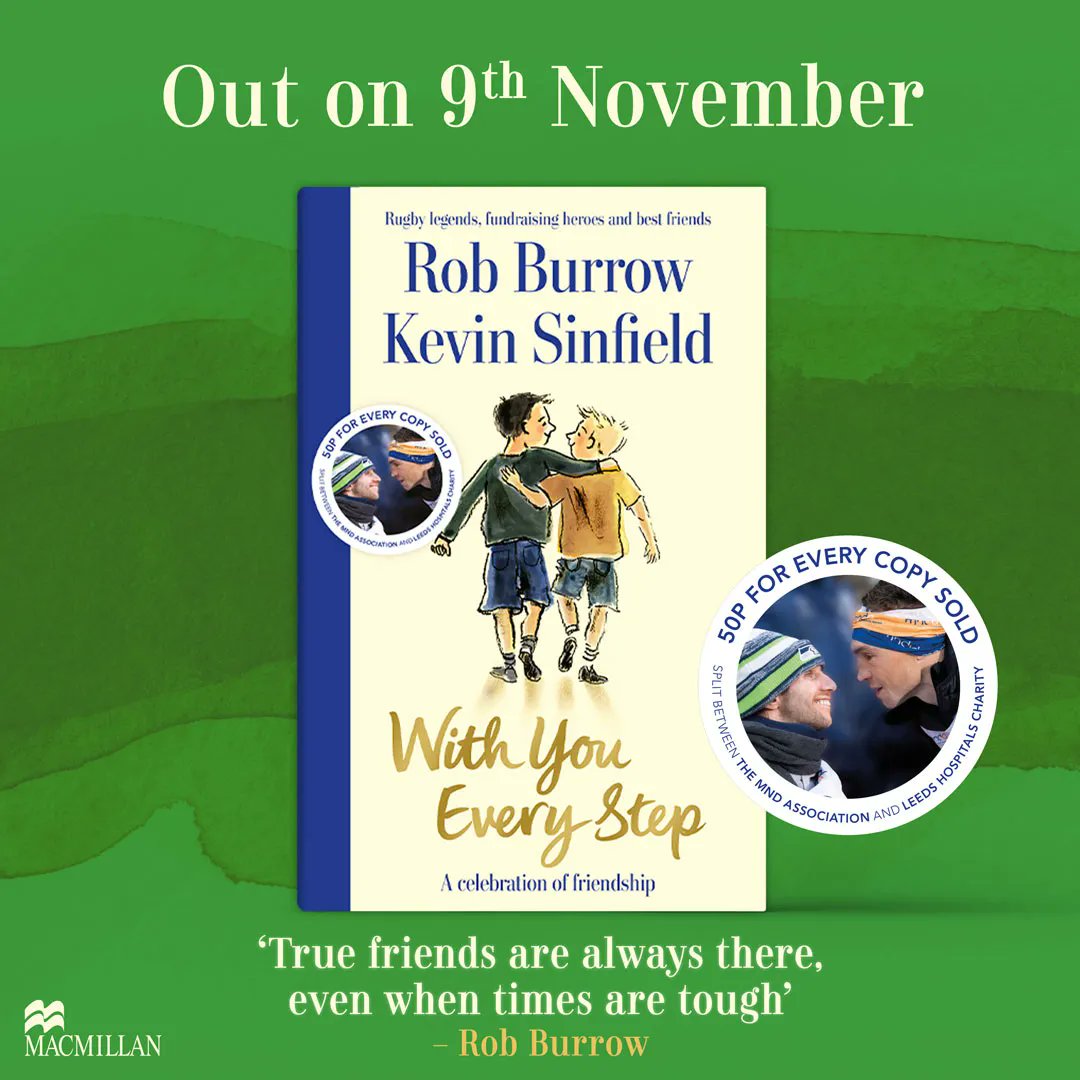 We’re delighted to share the cover of With You Every Step, a heartfelt new gift book by rugby legends, national heroes and best friends @Rob7Burrow and Kevin Sinfield. Cover illustration by Gill Smith. Pre-order now! buff.ly/47XCY49