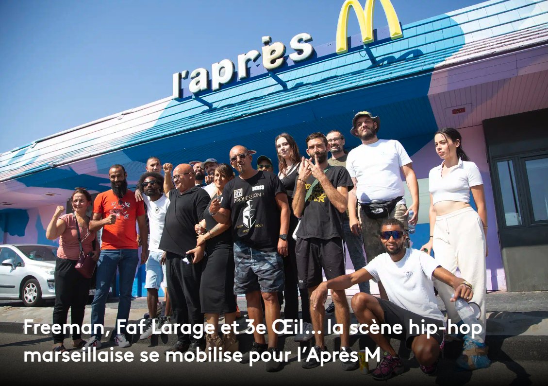🍔 À l'image des "Enfoirés", une vingtaine d’artistes de la scène hip-hop marseillaise vont se réunir pour un grand concert de soutien à l'Après M, le restaurant solidaire des quartiers Nord.

À lire ici ⤵
madeinmarseille.net/143543-freeman…