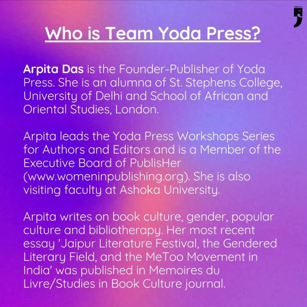 SrishtiKhare4's tweet photo. On popular demand, Word Lab by Yoda Press is back!

We now offer four different One-On-One Consultations Sessions on a WEEKLY basis with our Founder and Publisher @arpitayodapress, and our Commissioning Editor @readingisha. These sessions cover everything from manuscript (1/2) https://t.co/w90yRpdnFI