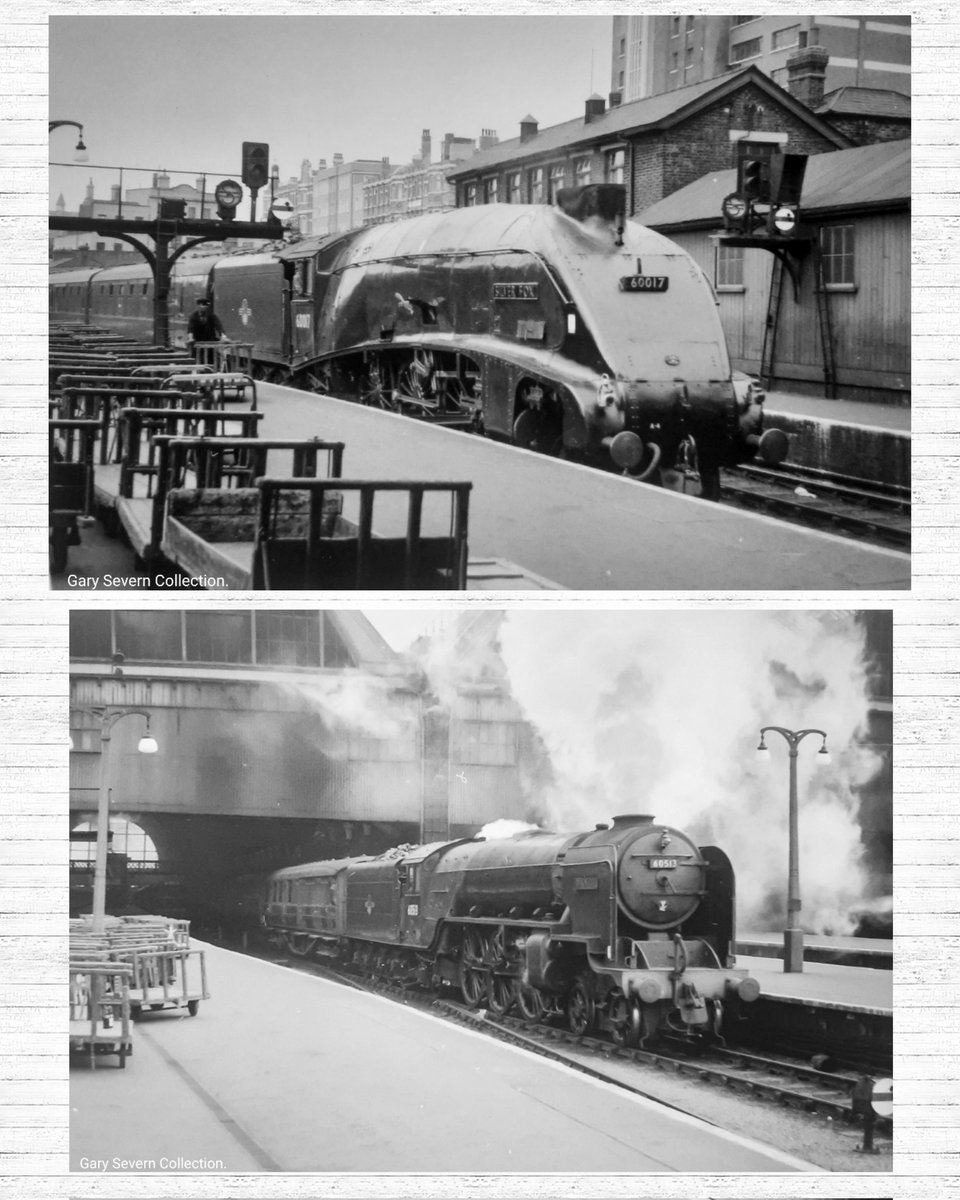 GarySevern7's tweet photo. This morning we visit Kings Cross to witness the arrival of the 'Northumbrian' hauled by Gresley Pacific No. 60017 'Silver Fox' which featured so prominently in the B.T.F documentary 'The Elizabethan'.  9th July 1962.
Also seen on the same visit was No.60513 'Dante' https://t.co/KNSQTZAJ21
