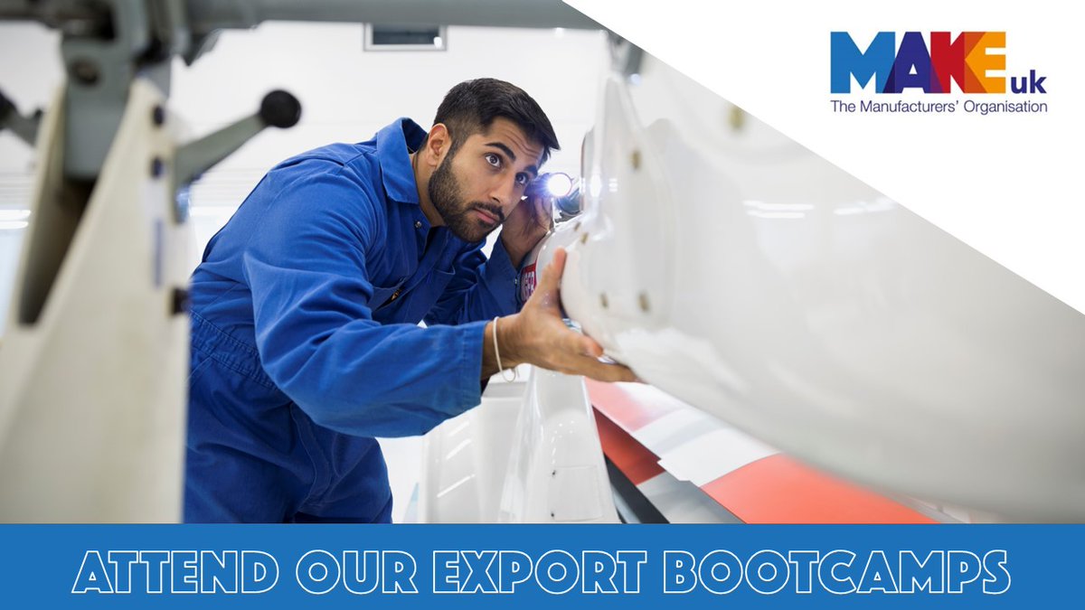 MakeUKCampaigns's tweet image. Get your business export ready by signing up for Make UK’s new online Export Bootcamps and turbocharge your chances of success! 

Next course 19th - 20th September bit.ly/47Wl2GY
