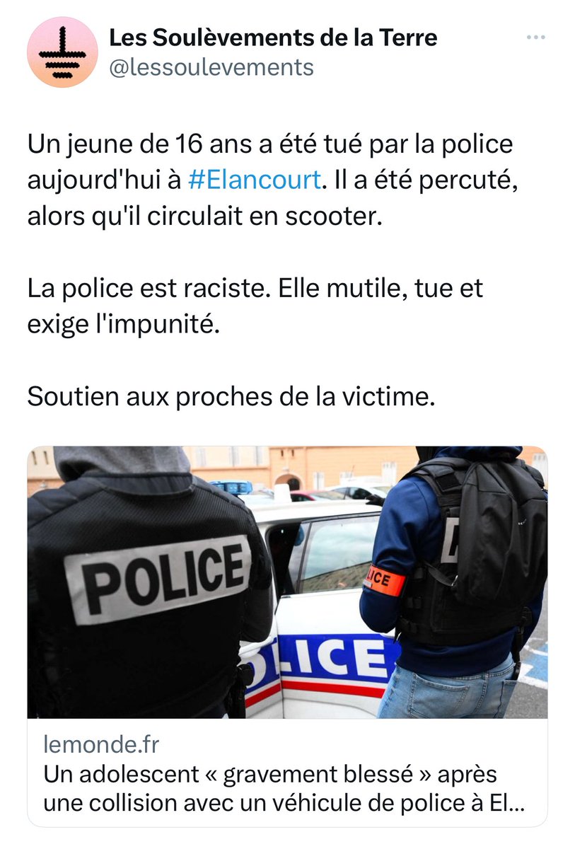 J’espère qu’une plainte sera déposée par <a href="/GDarmanin/">Gérald DARMANIN</a> contre ce groupuscule !!