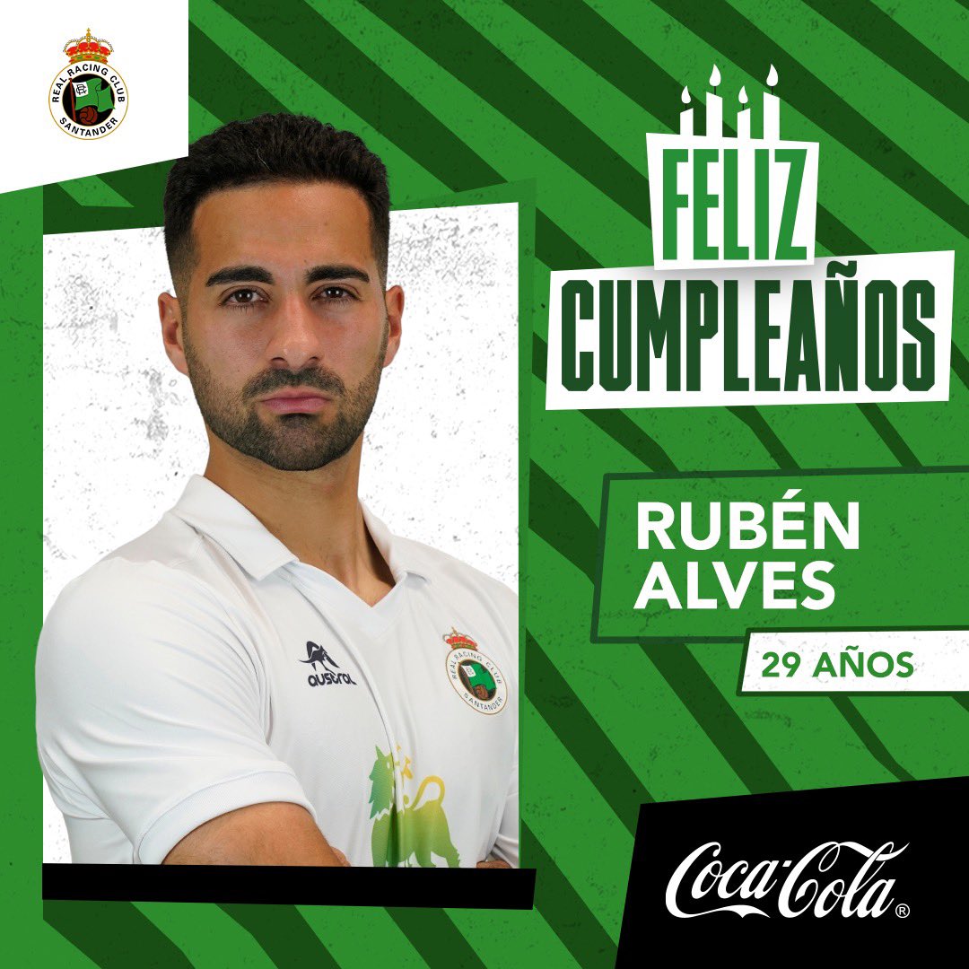 realracingclub's tweet photo. Hoy cumple años el jugador racinguista Rubén Alves. ¡Muchas felicidades, @RubenAlves53! 🎂💚 https://t.co/ESmvRNVqim