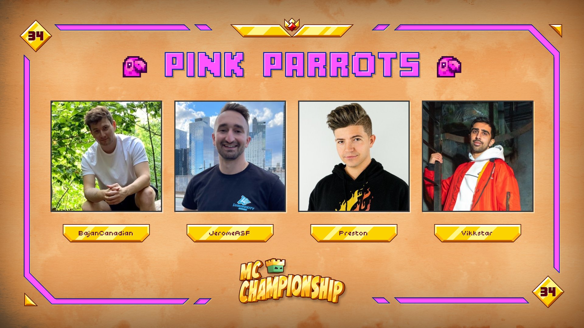 MC Championship on X: 👑 Announcing team Pink Parrots