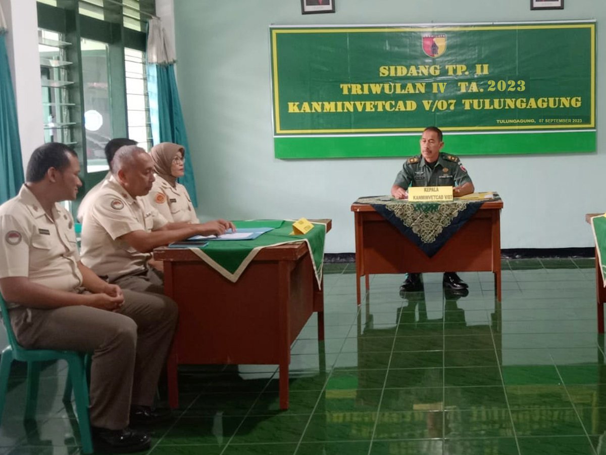 Kapt3nBrawijaya's tweet photo. Jajaran Kanminvet Babinminvetcad Kodam V/Brawijaya  melaksanakan Sidang Tim Penyaringan (TP) II Triwulan IV TA.2023.
Kamis, (7/9/223)

#kodam v brawijaya
#pendam v brawijaya
#dispenad
#veteran pahlawan
#bangga minvet
#sinergitas tni polri
#fyp
#viral
#nkri
#pahlawan
#pejuang https://t.co/lxkRH5HKVS