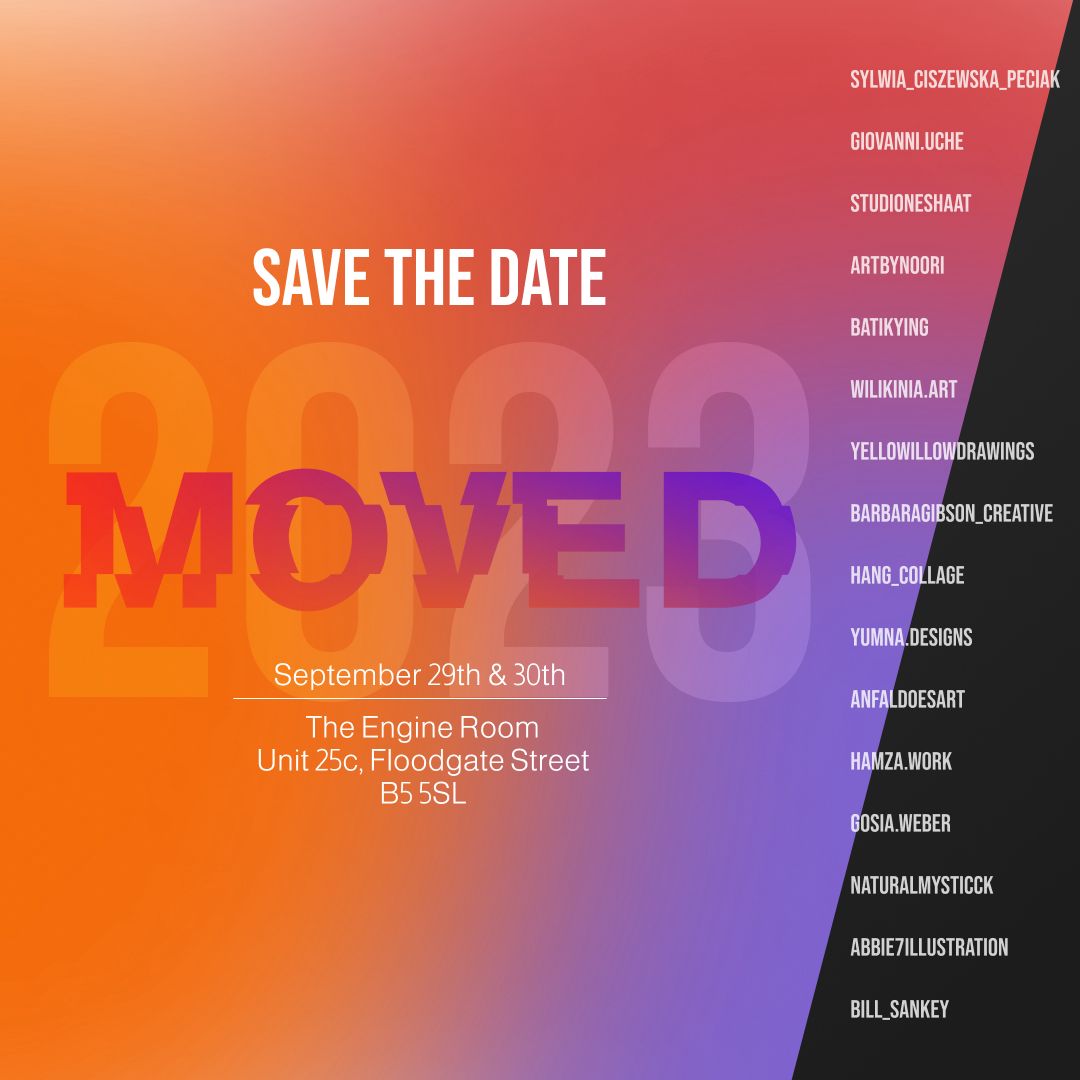 And it's back, MOVED exhibition 2.0! Taking place at the Engine Room, Digbeth. Purchase your ticket(s) and save the date: eventbrite.co.uk/e/moved-exhibi…

I will be there on 29th September exhibiting 2 new pieces.

#birminghamexhibition #birminghamevents 
#internationalartist
#artgallery