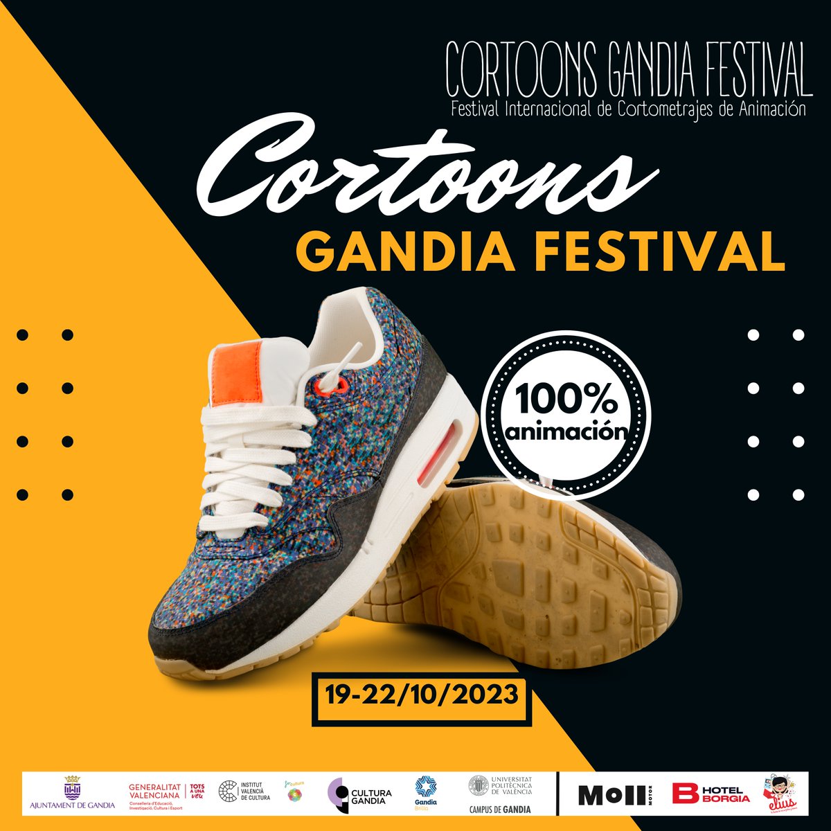 Cortoons Gandia Festival 19/22 de octubre 2023 al Teatro Serrano cortoons.es #gandia #cortoonsfestival #festival <a href="/festesdegandia/">Festes de Gandia</a>
  <a href="/CulturaGandia/">Cultura Gandia</a>
  <a href="/aj_gandia/">Ajuntament de Gandia</a>
   <a href="/UPVCampusGandia/">Campus de Gandia | UPV</a>
  <a href="/motor_moll/">Moll Motor</a>
 <a href="/hotelborgia/">Hotel Borgia Gandia</a>
  <a href="/elius_store/">ELIUS | Tu tienda de cosas frikis y kawaii</a>
 <a href="/generalitat/">Generalitat</a>
 <a href="/turismogandia/">Turismo Gandia</a>