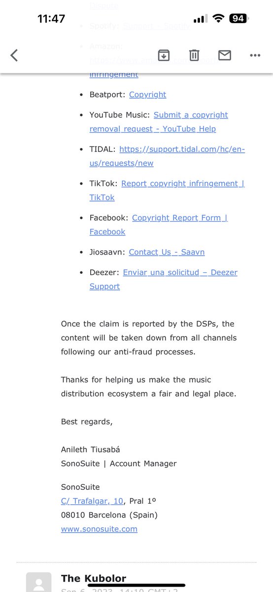 wanlov's tweet photo. an entity using @sonosuite to distribute their music is pretending to be Sister Deborah and has uploaded an unauthorized version of her song Ama Piano feat AY Poyoo to various DSPs. @Deezer told us it was @Sonosuite that sent them the song after we proved our case… https://t.co/ItmLFUm7Hg